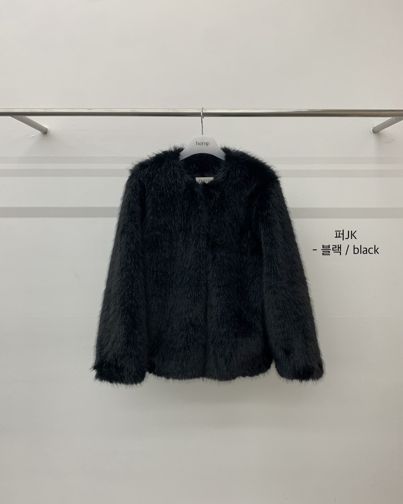 HEMP-P韓國代購女裝新品推薦真品時尚熱賣人氣短款大衣毛皮hemp短款大衣圖色3