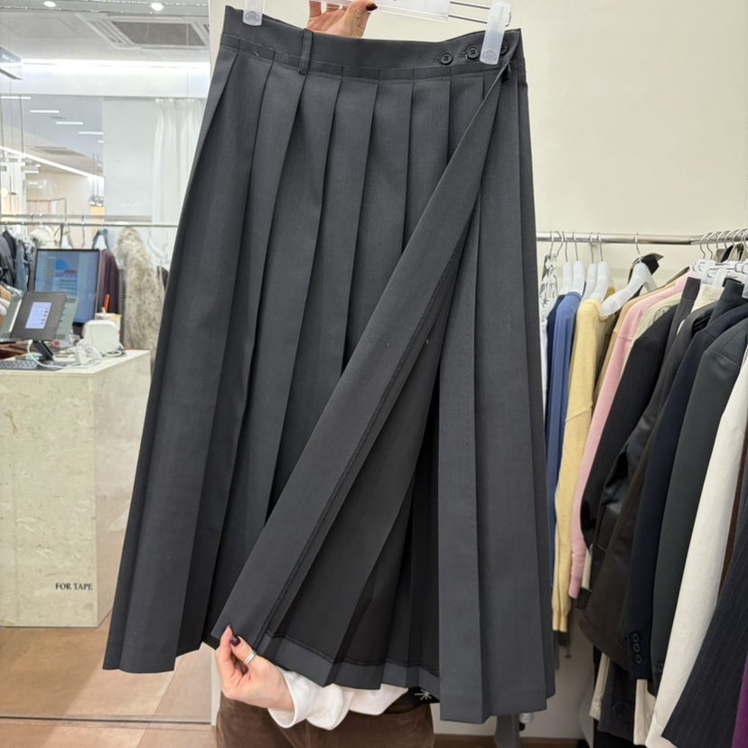 FOR TAPE韓國直郵女士新款熱賣休閑半身裙中短裙圍巾紐扣FOR TAPE半身裙/中短裙