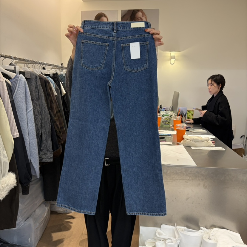 THERE韓國代購女士新品休閑時尚熱賣真品推薦人氣牛仔褲THERE牛仔褲