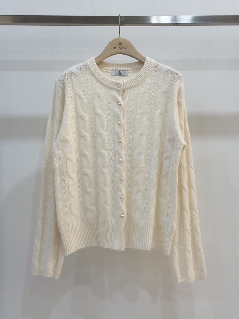 BLANC-A東大門代購女士新品時尚熱賣真品休閑針織衫珍珠BLANC-A針織衫圖色2