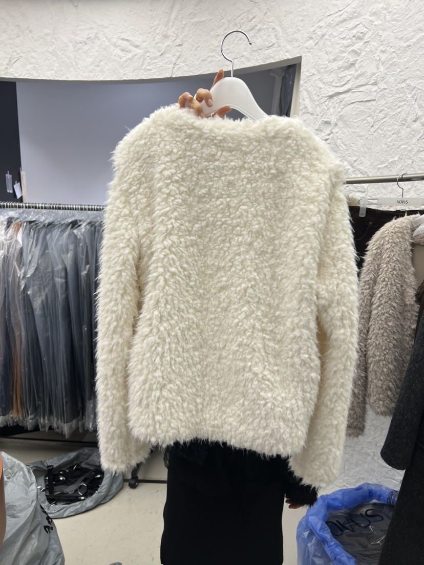 NOVUS東大門代購女裝新品真品推薦人氣時尚休閑短款大衣毛絨NOVUS短款大衣