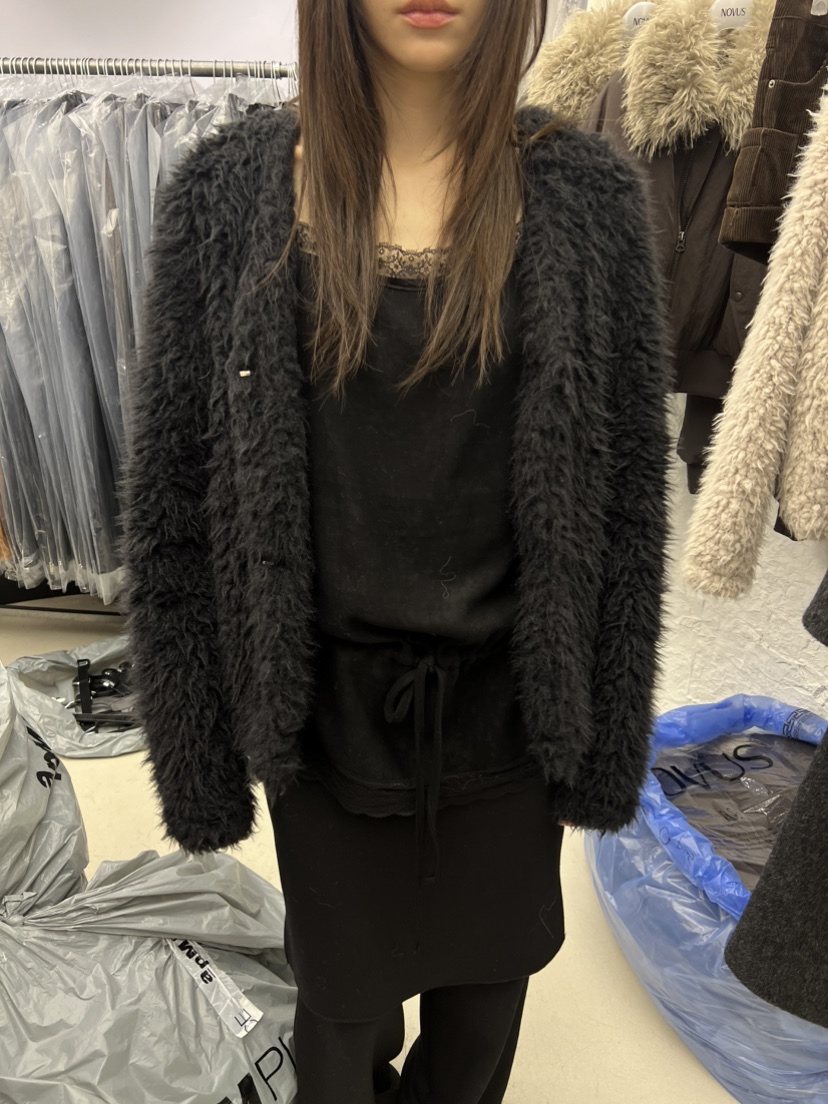 NOVUS東大門代購女裝新品真品推薦人氣時尚休閑短款大衣毛絨NOVUS短款大衣圖色3