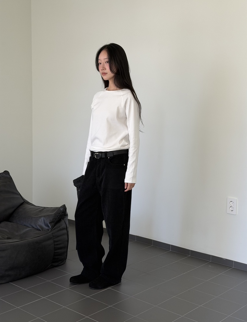 AMY GRACE-A韓國代購女裝新款休閑時尚長袖T恤抓絨插肩AMY GRACE長袖T恤