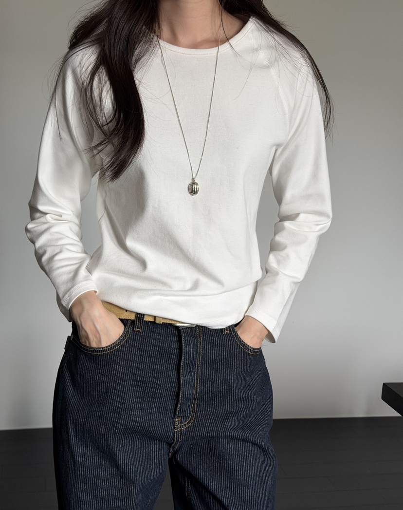 AMY GRACE-A韓國代購女裝新款休閑時尚長袖T恤抓絨插肩AMY GRACE長袖T恤