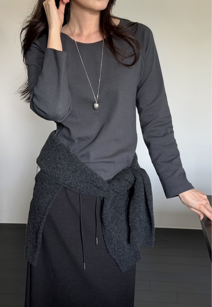 AMY GRACE-A韓國代購女裝新款休閑時尚長袖T恤抓絨插肩AMY GRACE長袖T恤圖色3
