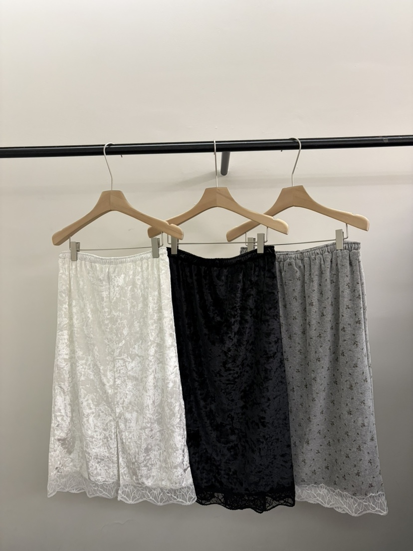 JADEMARKET東大門實拍女裝新品熱賣休閑半身裙中短裙天鵝絨JADE MARKET/JADE SEOUL半身裙/中短裙