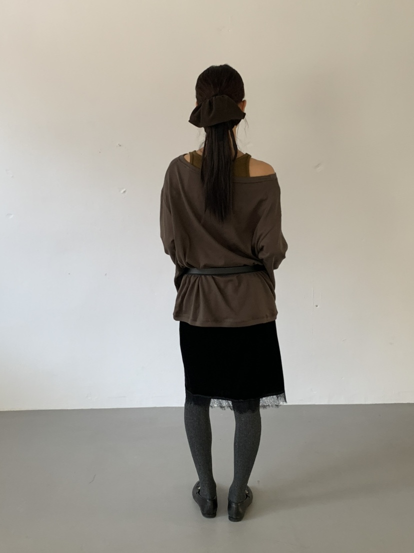 KARE/WEREPIECE東大門直郵女裝新款時尚半身裙中短裙不含腰帶天鵝絨KARE/WERE PIECE半身裙/中短裙