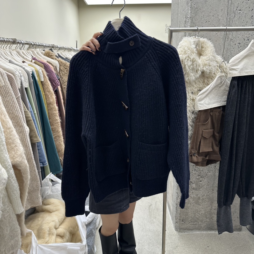 AMOEBA東大門實拍女士新品休閑真品時尚熱賣推薦人氣開衫AMOEBA開衫圖色2藍色