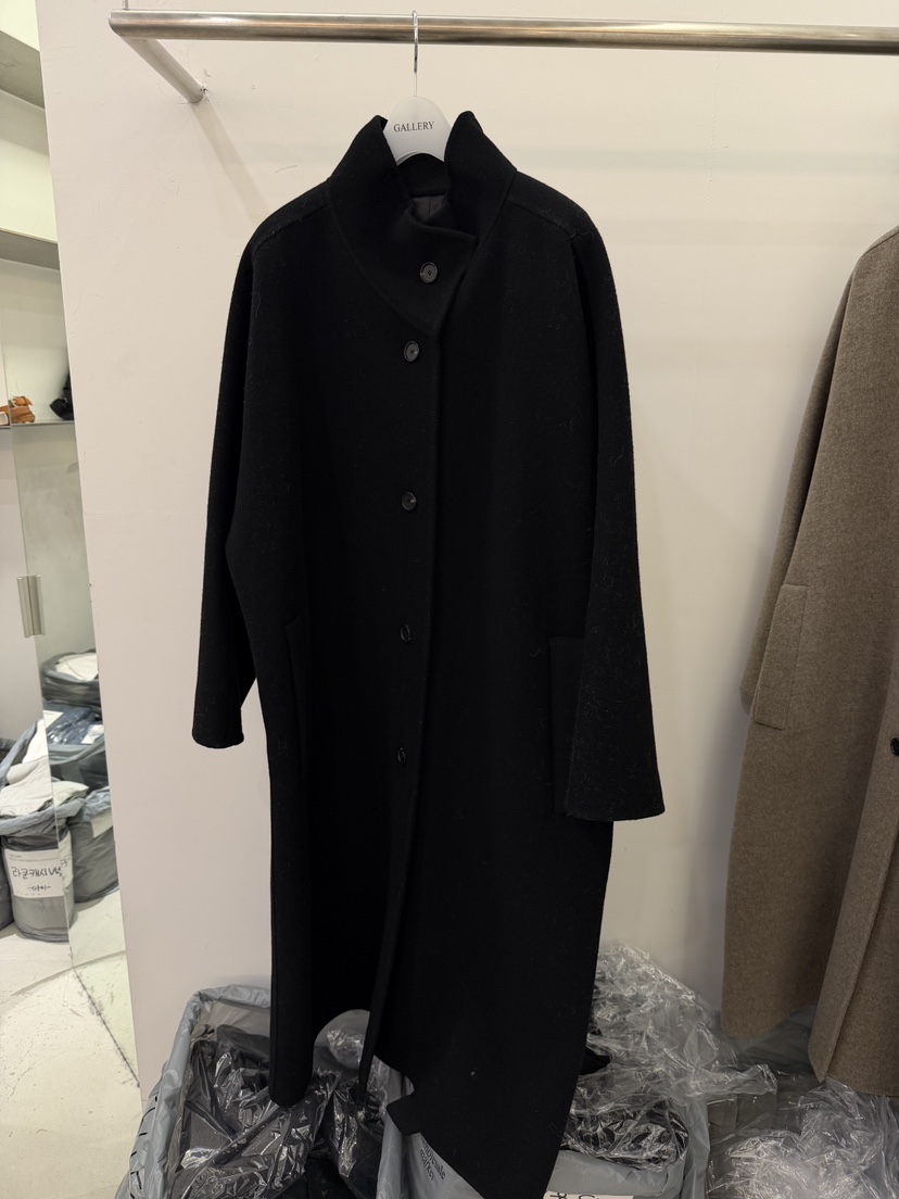 GALLERY-P東大門直郵女士新品真品熱賣時尚中長款大衣羊絨GALLERY-P中長款大衣圖色2黑色