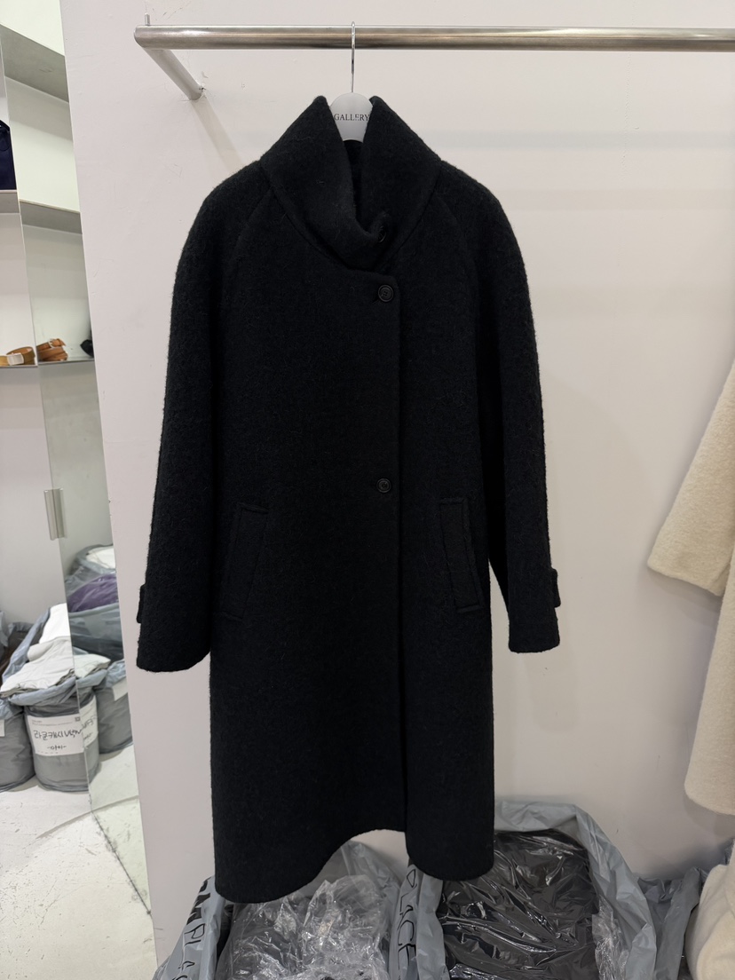GALLERY-P韓國代購女士新品時尚熱賣中長款大衣羊駝高領GALLERY-P中長款大衣圖色2