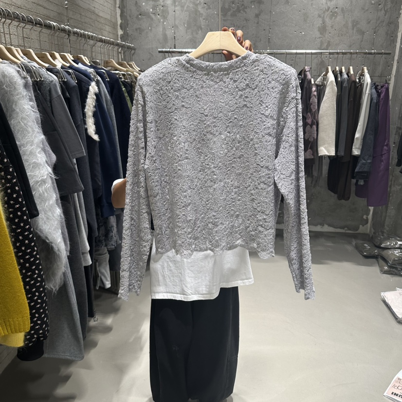 JUNI韓國代購女裝新品熱賣人氣休閑推薦襯衫蕾絲衫天鵝絨my juni襯衫/蕾絲衫