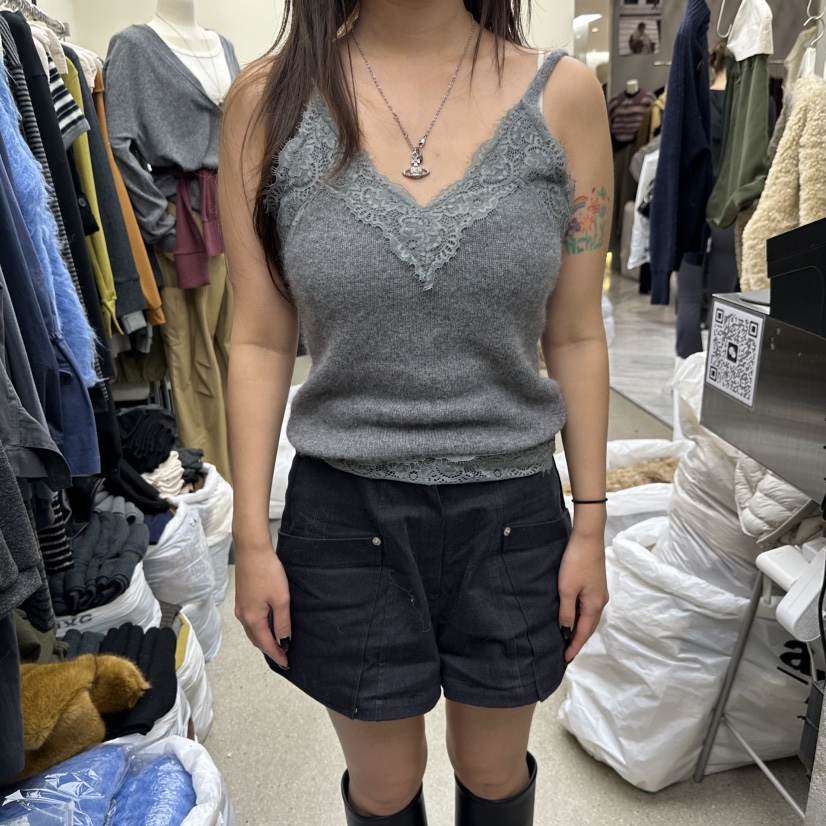 AMOEBA東大門實拍女士新品真品熱賣推薦人氣吊帶背心蕾絲AMOEBA吊帶/背心圖色2