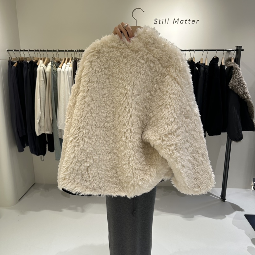 STILL MATTER韓國直郵女士新品時尚短款大衣兩面穿毛皮加厚Still Matter短款大衣