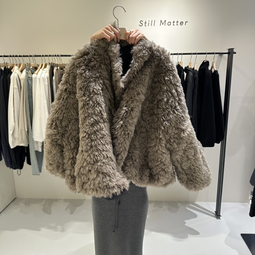 STILL MATTER韓國直郵女士新品時尚短款大衣兩面穿毛皮加厚Still Matter短款大衣圖色1