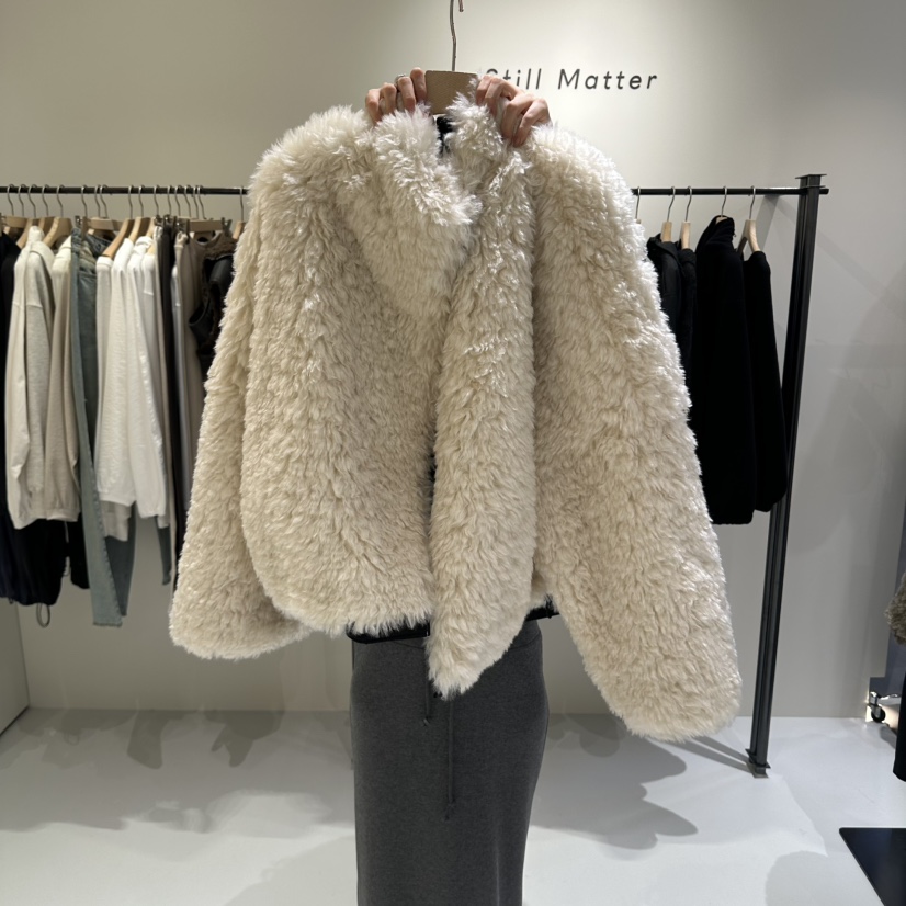 STILL MATTER韓國直郵女士新品時尚短款大衣兩面穿毛皮加厚Still Matter短款大衣圖色2