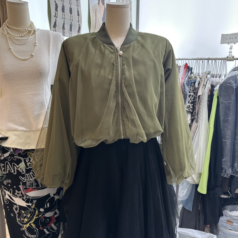 CHEAP-CHIC東大門直郵女裝新款推薦休閑熱賣夾克加絨網眼CHEAP-CHIC/CHARLES THE SECOND夾克圖色1