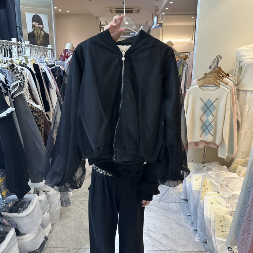 CHEAP-CHIC東大門直郵女裝新款推薦休閑熱賣夾克加絨網眼CHEAP-CHIC/CHARLES THE SECOND夾克圖色2