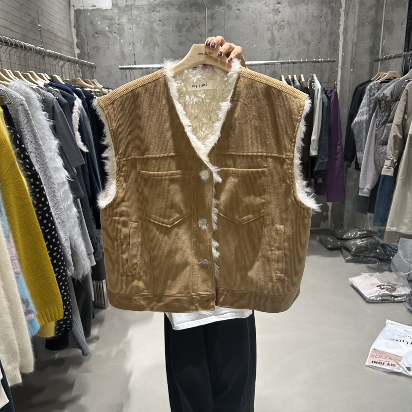JUNI東大門直郵女士新品時尚休閑人氣熱賣真品推薦馬甲毛皮my juni馬甲圖色1