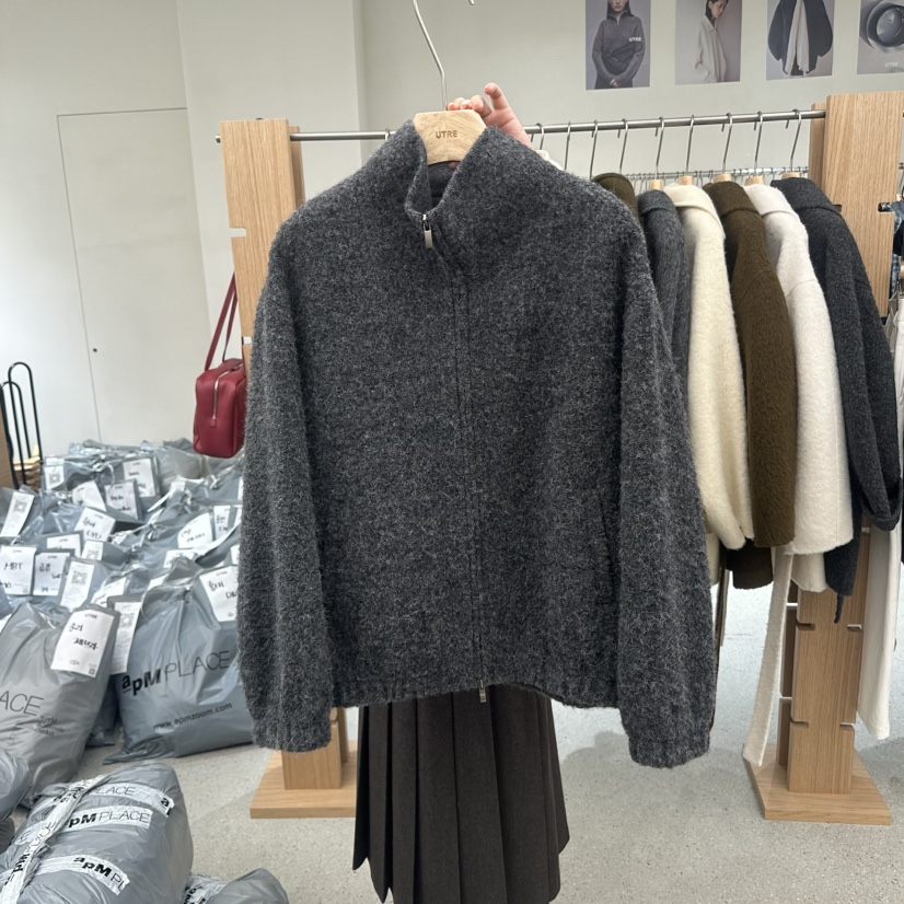 UTRE東大門代購女裝新品休閑時尚熱賣人氣推薦真品短款大衣UTRE短款大衣圖色3墨色