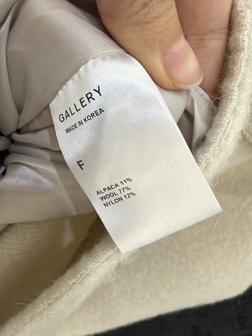 GALLERY-P東大門實拍女裝新品時尚中長款大衣羊駝毛連帽衫GALLERY-P中長款大衣
