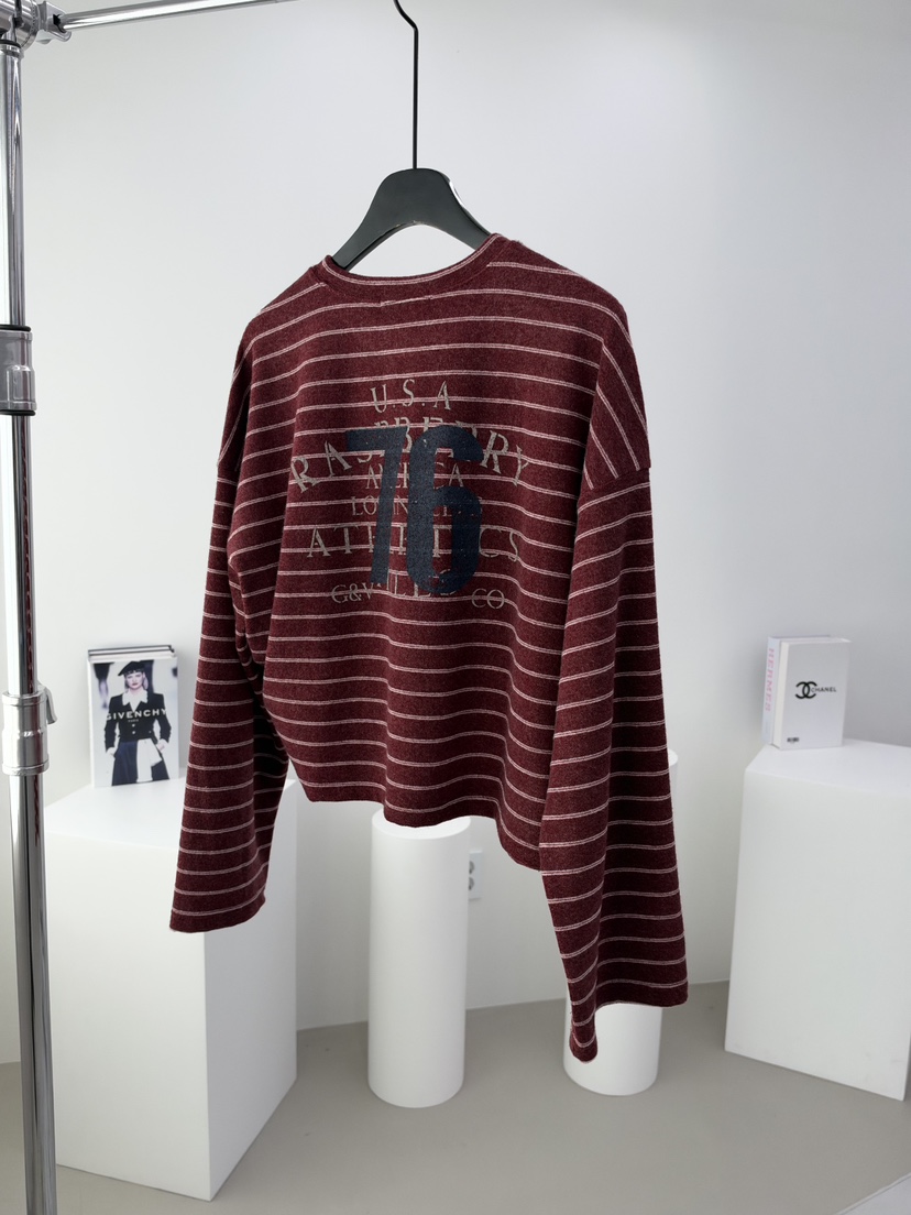 RED-A韓國代購女裝新品真品休閑時尚熱賣推薦衛衣毛圈條紋RED-A衛衣圖色3