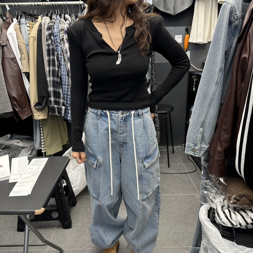 A-DEL韓國直郵女裝新款休閑人氣時尚真品推薦熱賣長袖T恤A-DEL長袖T恤圖色2