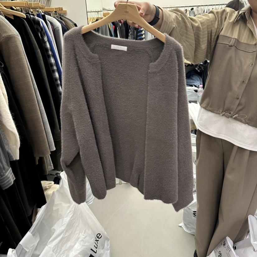 MIX-L東大門代購女士新款真品熱賣時尚人氣開衫毛皮開衫MIX-L開衫圖色3