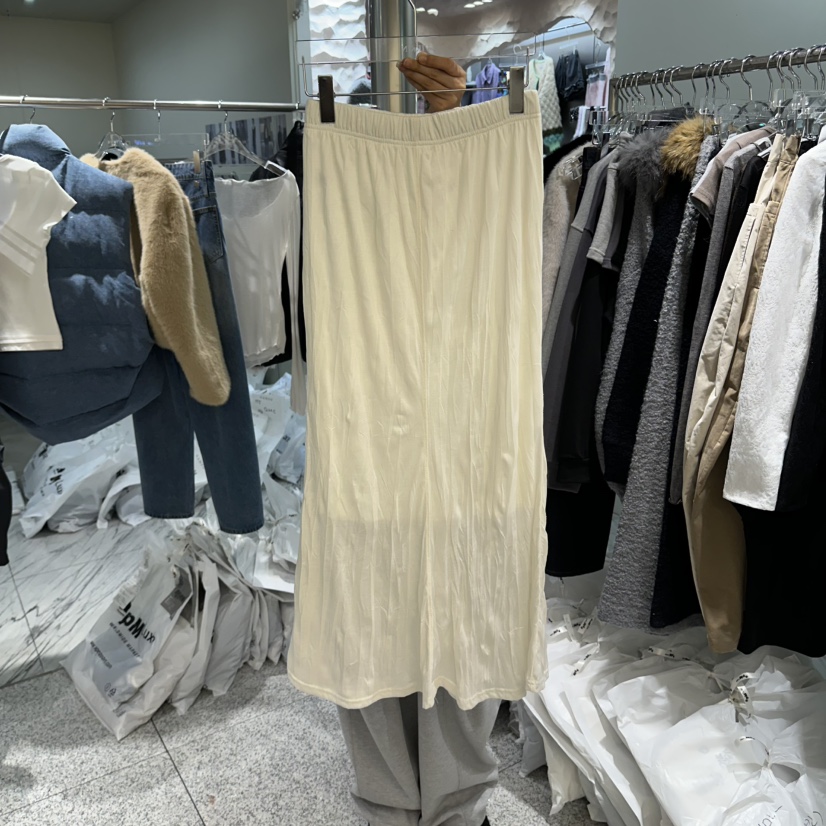 VIRKIN韓國代購女士新品休閑真品推薦熱賣人氣時尚長裙皺紋VIRKIN長裙