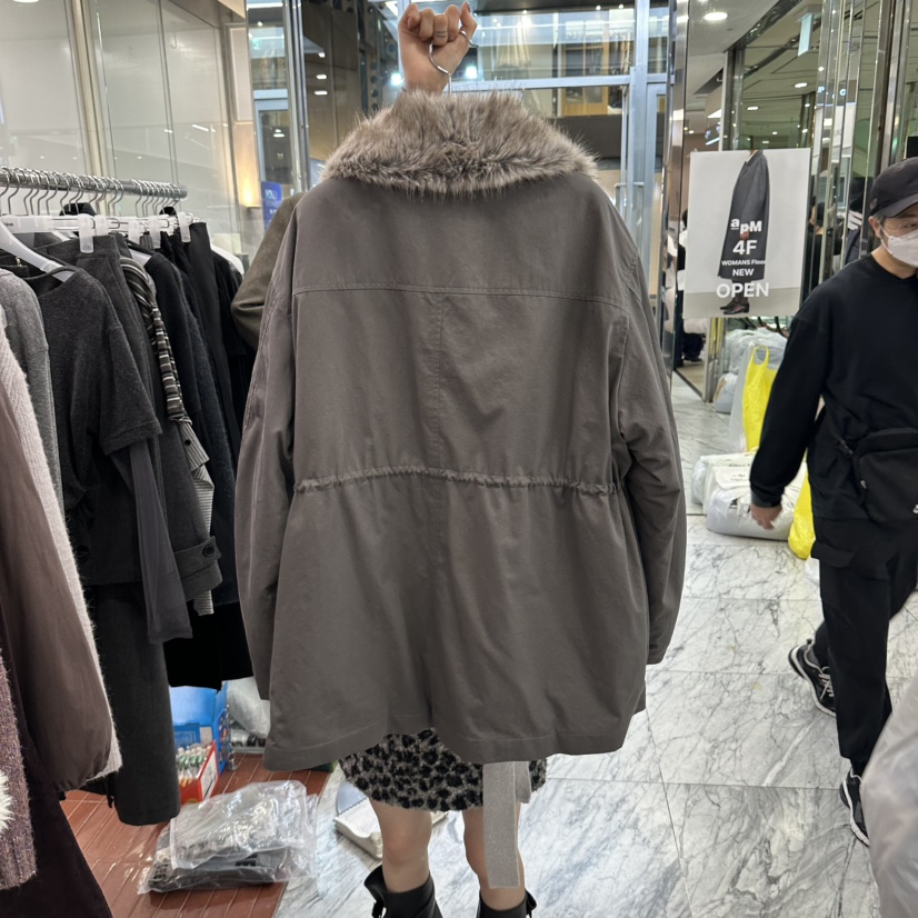 FOUNDATION韓國代購女士新品休閑真品熱賣人氣短款棉服毛皮FOUNDATION短款棉服