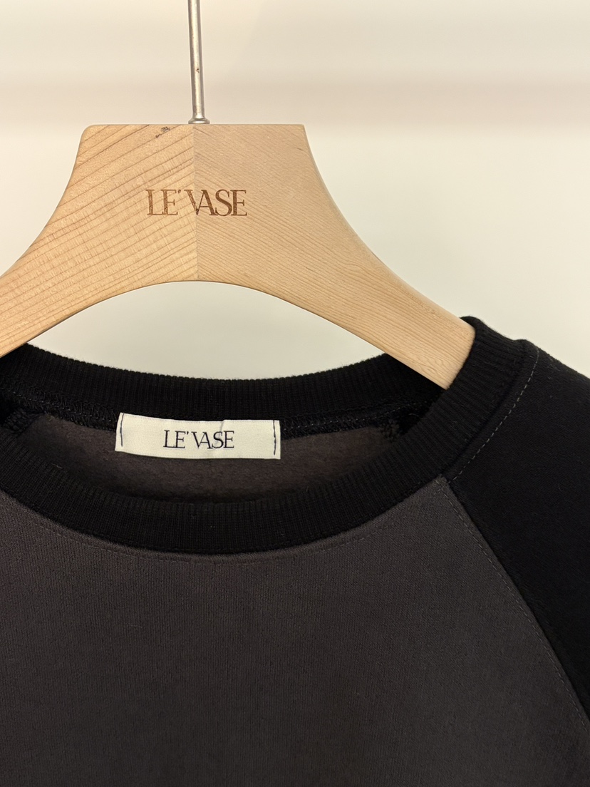 LE VASE東大門代購女士新款推薦真品時尚人氣衛衣插肩撞色LE VASE衛衣
