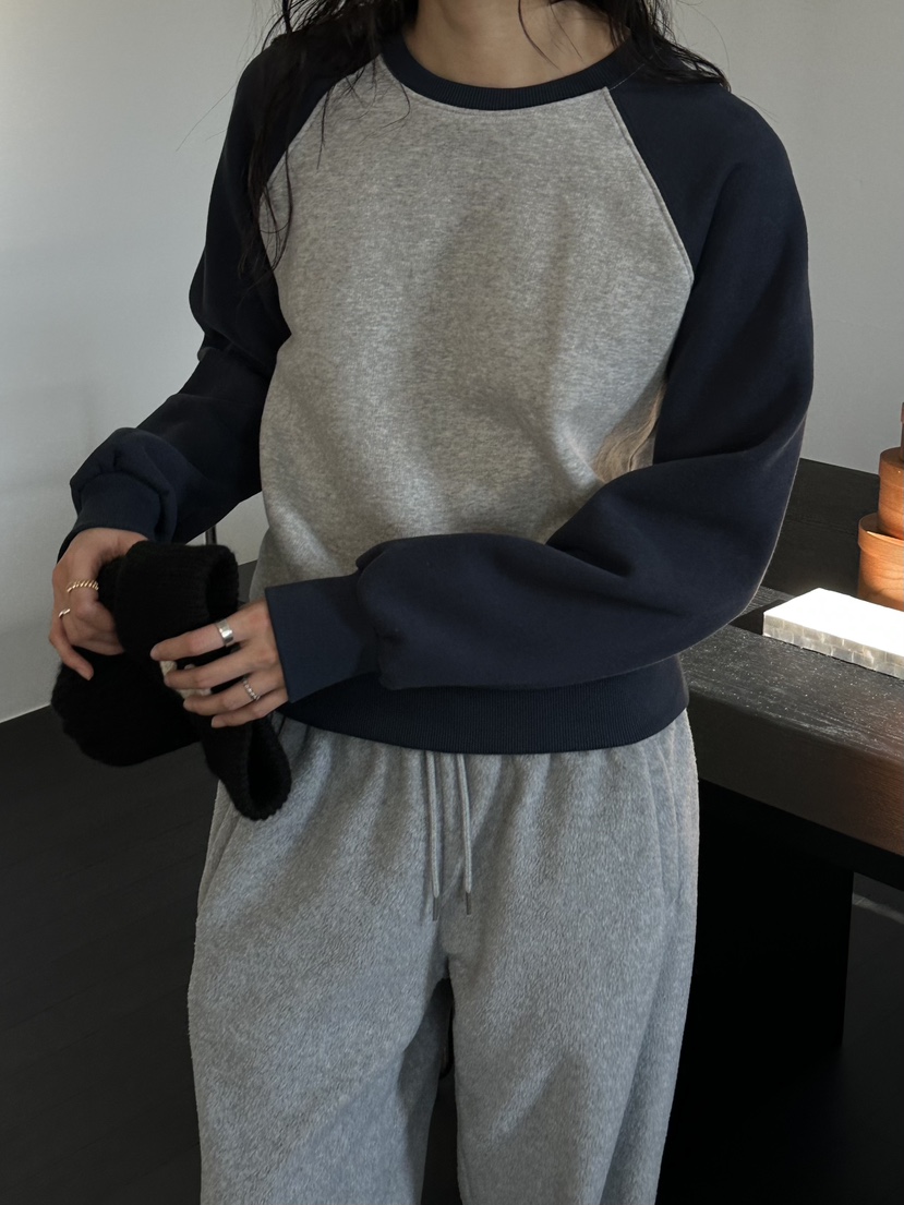 LE VASE東大門代購女士新款推薦真品時尚人氣衛衣插肩撞色LE VASE衛衣圖色4