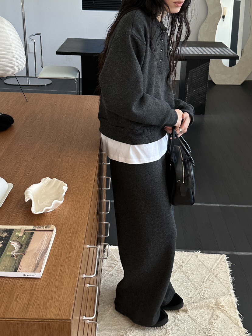 LE VASE韓國代購女士新品真品人氣休閑褲羊毛針織針織褲LE VASE休閑褲