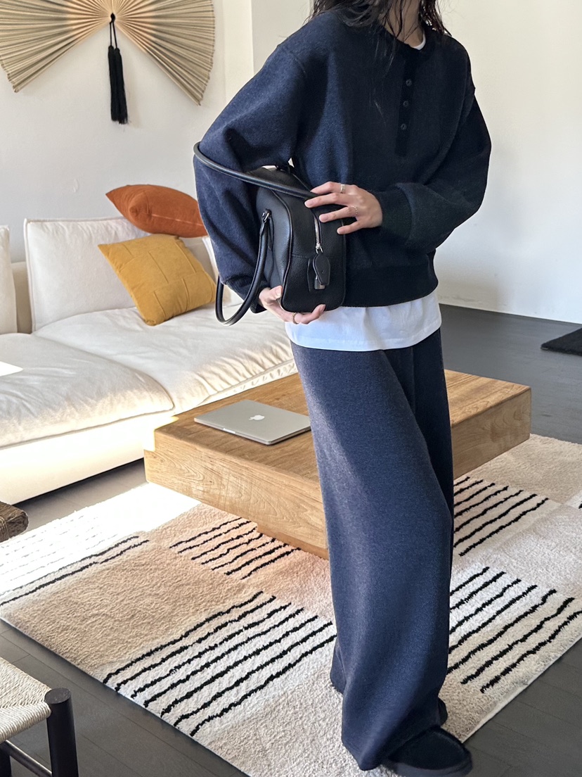 LE VASE韓國代購女士新品真品人氣休閑褲羊毛針織針織褲LE VASE休閑褲