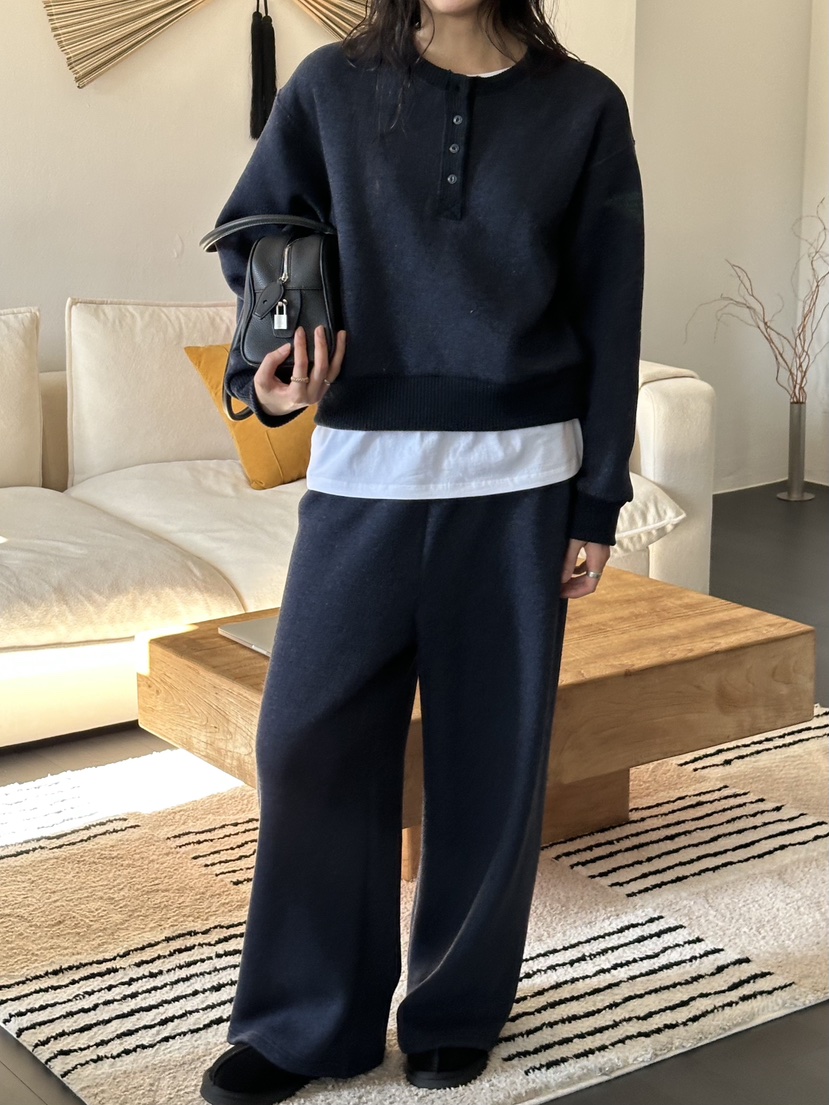 LE VASE韓國代購女士新品真品人氣休閑褲羊毛針織針織褲LE VASE休閑褲圖色3