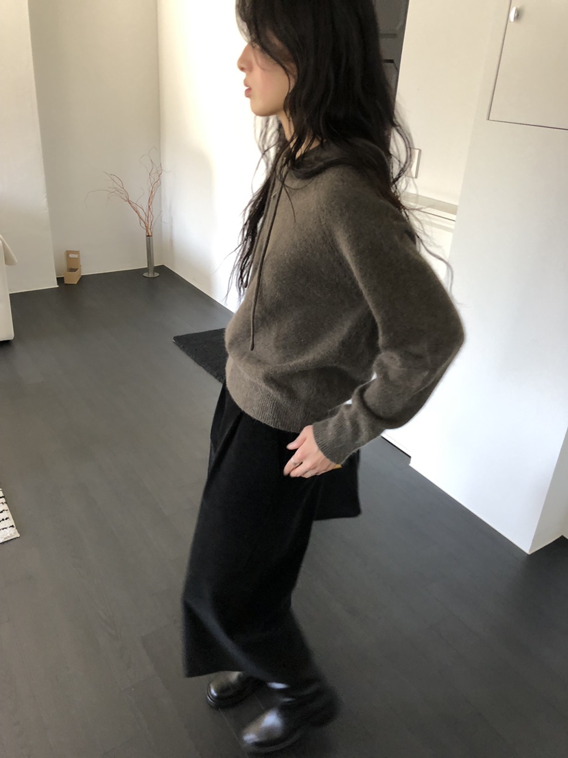 LE VASE東大門實拍女士新品時尚真品熱賣針織衫浣熊連帽LE VASE針織衫