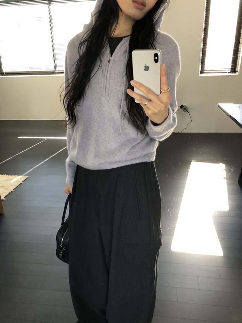 LE VASE東大門實拍女士新品時尚真品熱賣針織衫浣熊連帽LE VASE針織衫