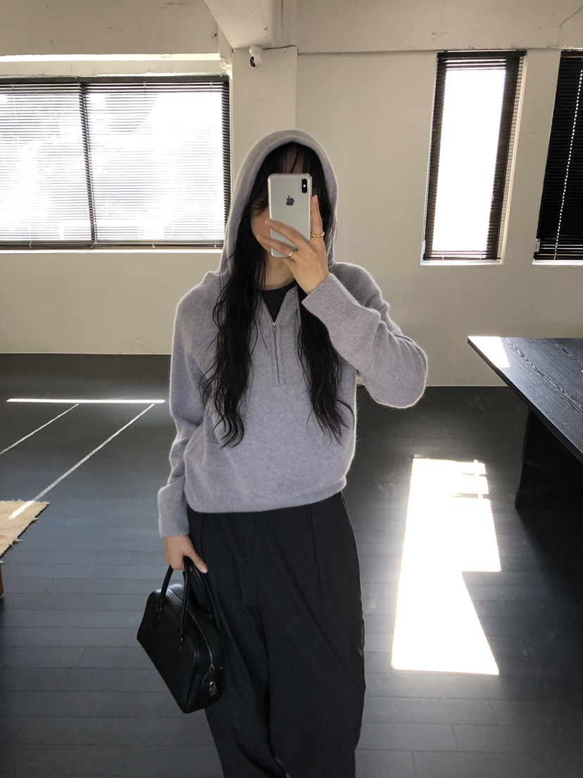 LE VASE東大門實拍女士新品時尚真品熱賣針織衫浣熊連帽LE VASE針織衫