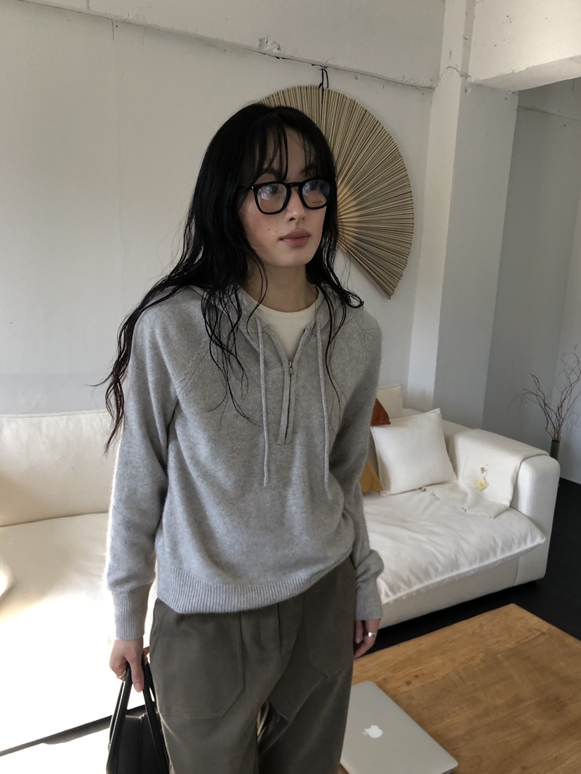 LE VASE東大門實拍女士新品時尚真品熱賣針織衫浣熊連帽LE VASE針織衫圖色2