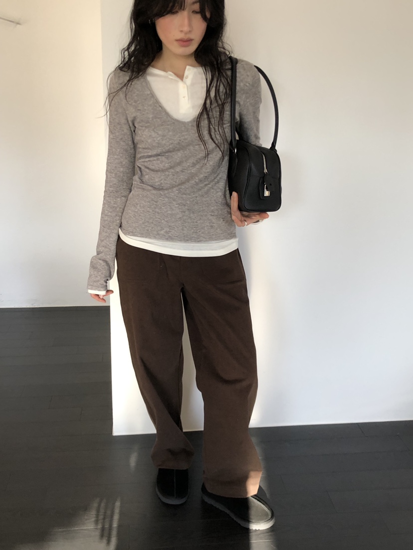 LE VASE東大門代購女士新款休閑時尚真品休閑褲工裝褲拉絨LE VASE休閑褲圖色3