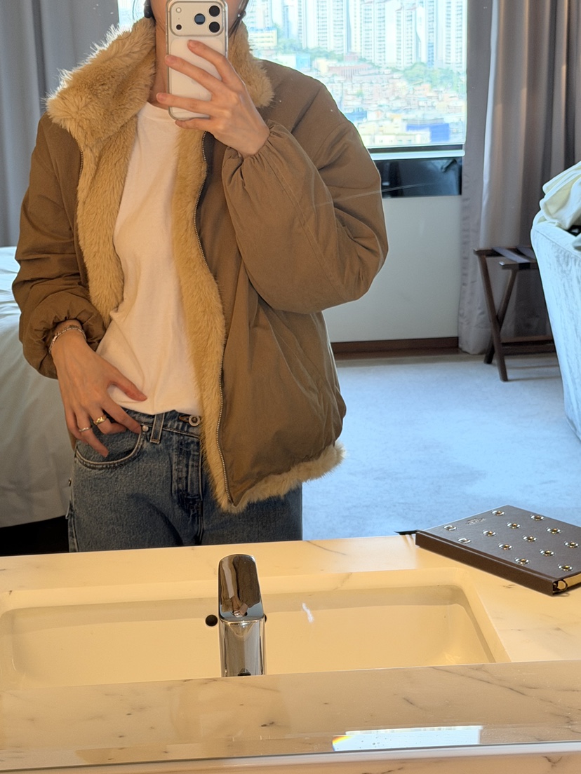 PERMISSION東大門實拍女裝新品休閑時尚推薦短款大衣兩面穿PERMISSION短款大衣