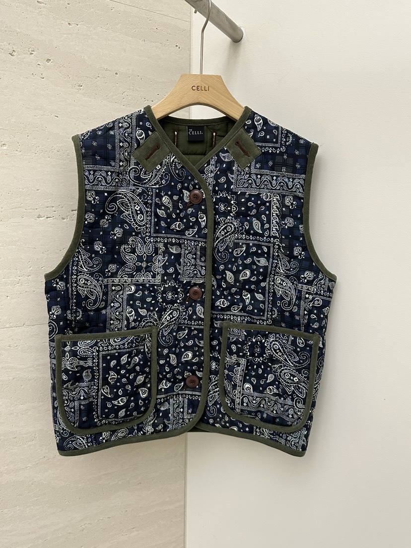 CELLI韓國代購女士新品人氣推薦真品時尚馬甲羽絨服花紋棉CELLI馬甲圖色1