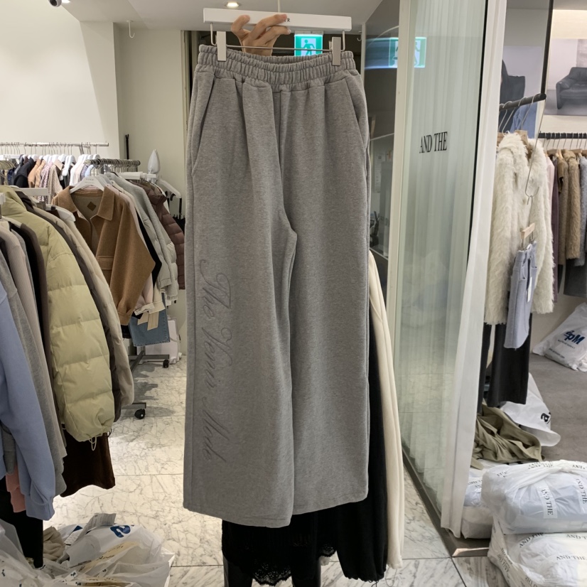 VENIR-A韓國代購女士新款人氣推薦時尚熱賣休閑褲加絨刺繡VENIR-A休閑褲圖色4