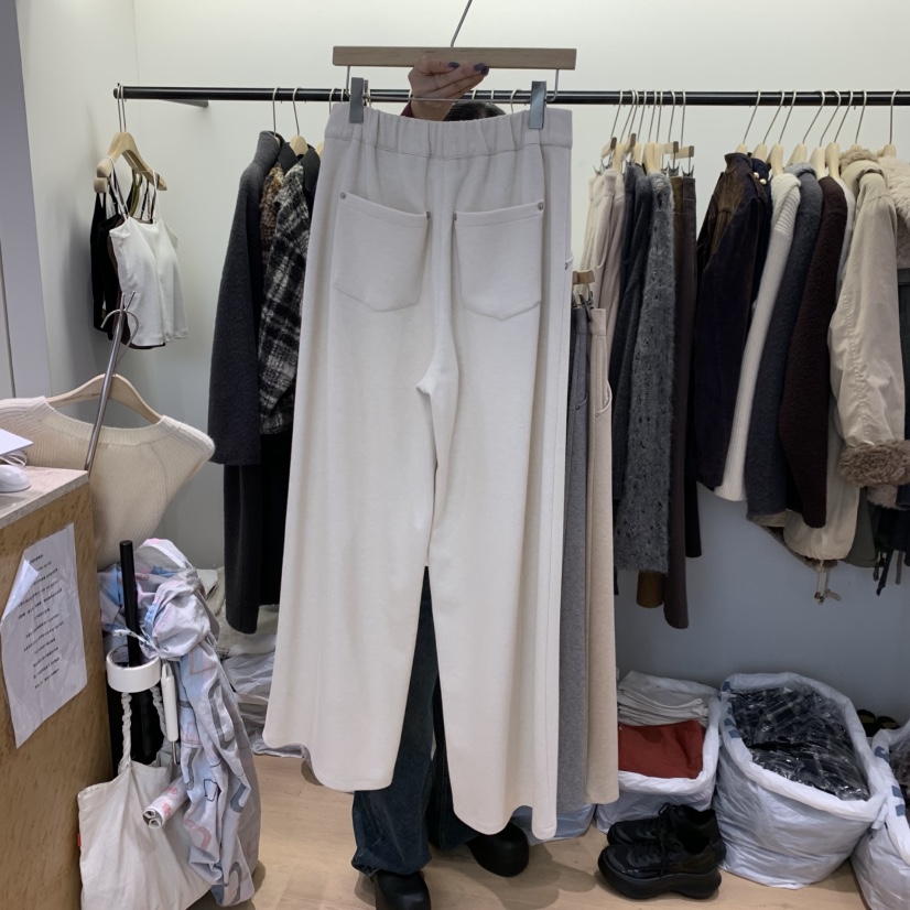 W AND J東大門代購女士新款真品熱賣時尚休閑休閑褲羅紋WANDJ休閑褲