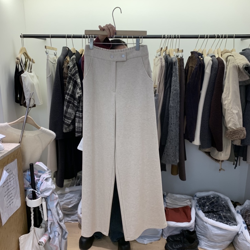 W AND J東大門代購女士新款真品熱賣時尚休閑休閑褲羅紋WANDJ休閑褲圖色2米