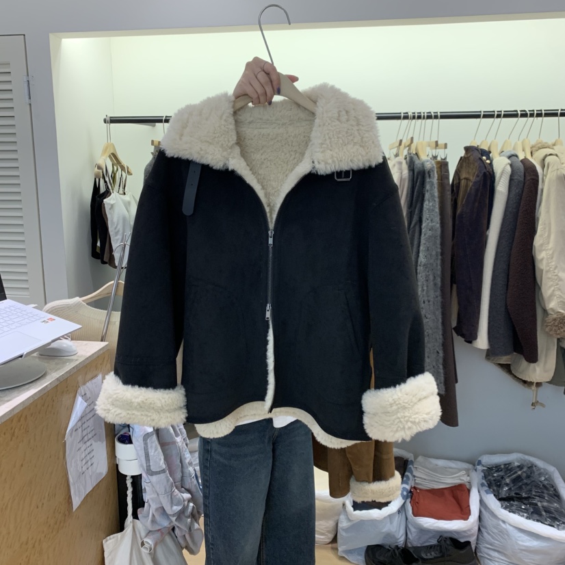 W AND J韓國代購女士新品休閑真品人氣時尚熱賣短款大衣WANDJ短款大衣圖色1