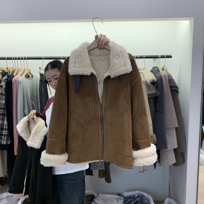 W AND J韓國代購女士新品休閑真品人氣時尚熱賣短款大衣WANDJ短款大衣圖色2