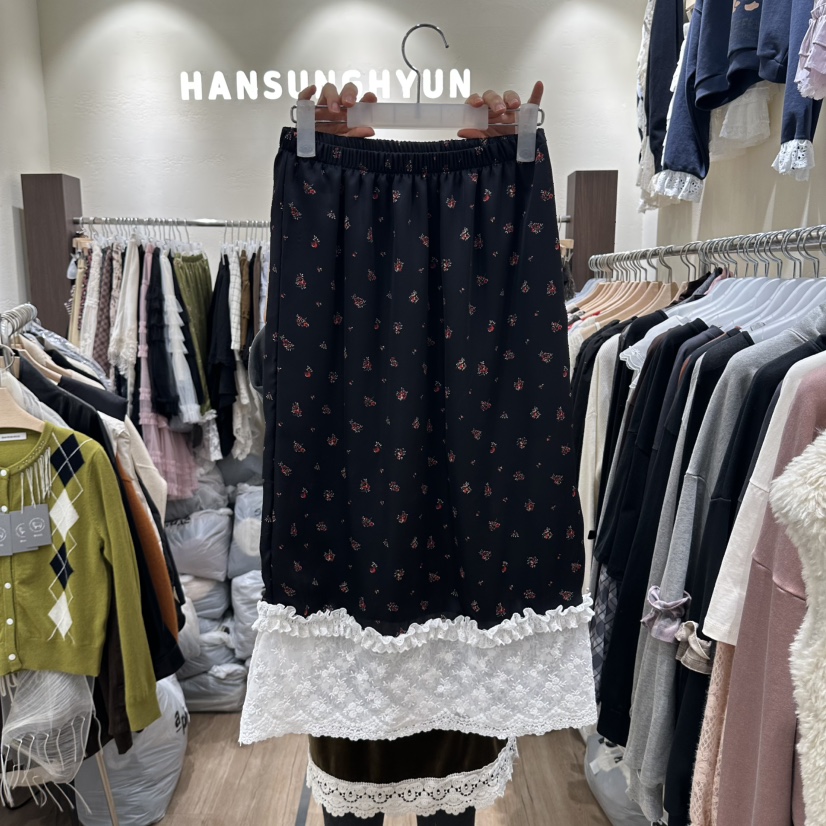 HANSUNGHYUN韓國直郵女裝新品真品熱賣時尚推薦休閑長裙蕾絲HANSUNGHYUN長裙圖色2