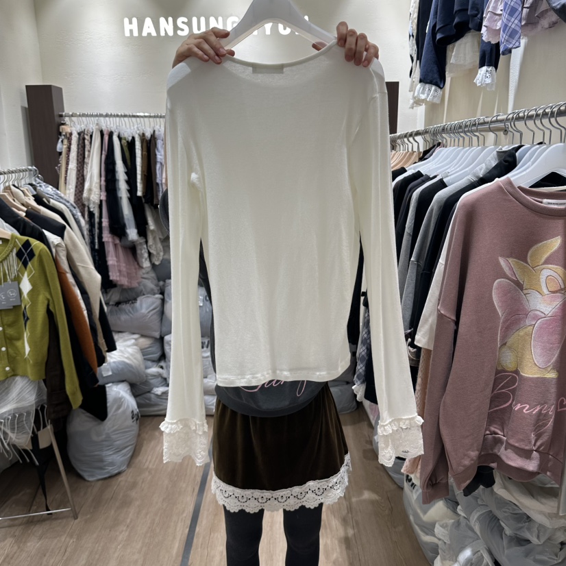 HANSUNGHYUN韓國直郵女裝新品推薦熱賣休閑時尚人氣長袖T恤HANSUNGHYUN長袖T恤