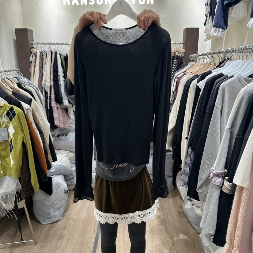 HANSUNGHYUN韓國直郵女裝新品推薦熱賣休閑時尚人氣長袖T恤HANSUNGHYUN長袖T恤圖色2