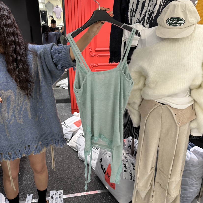 RARE CLOSET韓國直郵女士新款真品熱賣吊帶背心蕾絲雙層RARE CLOSET吊帶/背心